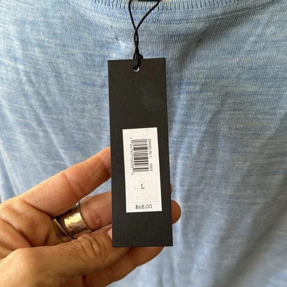 Banana Republic extra fine Marino wool size large baby blue pullover sweater NWT - Picture 3 of 7